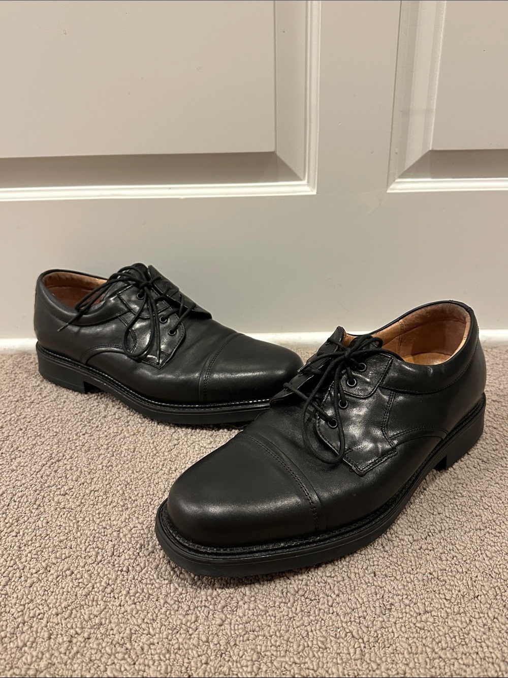Vintage Bostonian Strada cap toe lace up leather cushioned oxford dress shoe